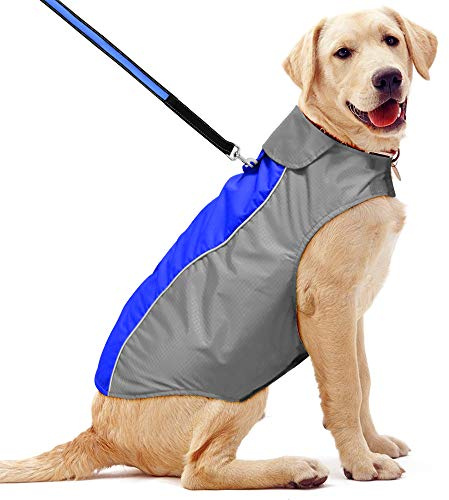 YFbrite Hundegeschirr, leicht, verstellbar, reflektierend, warm, für kleine, mittelgroße und große Hunde (Blau, XL)
