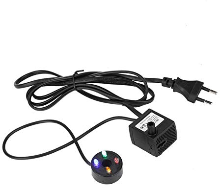 Pssopp Bomba de Agua Sumergible para pecera de 2w, Filtro de Acuario, Bomba de Agua Sumergible para Acuario con 4 Luces LED Coloridas para Fuente, Piscina, jardín, Estanque, rocalla paisajismo(#1)