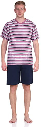 Good Deal Market Herren Shorty Schlafanzug Kurze Hose XL, V-Ausschnitt Mauve Pyjama Pyjama männer Kurze schlafanzüge Herren Gr. Größe Grösse S M L XL XXL günstiger billiger Schlafanzug