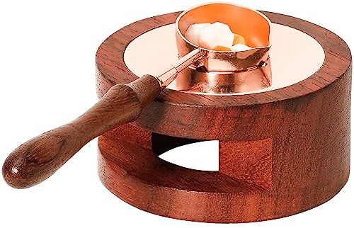 Calentador de sello de cera con cuchara de derretir,Cuchara y Horno de Sellado de Cera,Kit de Herramientas para Hornos de Cera para Sellar,Cera para Horno de Fusión,Calentador de Sellos de Cera