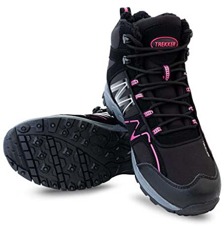 Nordic ProStore Winterstiefel mit Eisspikes, Rutschfeste Schuhe für Damen und Herren, Unisex, Pink (numeric_42)