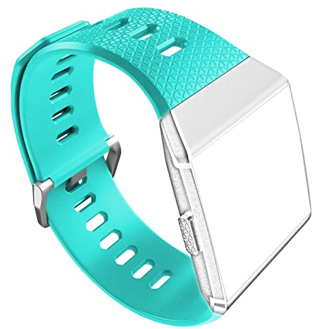 CoolGadget Armband für Fitbit Ionic Ersatzarmband Silikon Sport Hellblau | Ersatzarmband weich und atmungsaktiv, verstellbar, wasserfest, für Damen und Herren