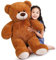 Ours en Peluche géant XXL avec Yeux en Boutons de 110 cm - Grand Ours en Peluche Doux - Cadeau d'anniversaire, de Saint-Valentin ou de Noël (1,1 m, Brown)