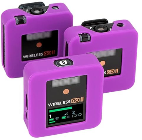 YOUSHARES Silicone Case Cover Compatible with RODE Wireless Go II RODE Wireless GO 2 Wireless Microphone Case Sleeve (3PCS Purple)