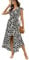 GRECERELLE Womens Summer Maxi Dress Boho Floral Cocktail Polka Dot Wrap Dresses V Neck Casual Party Bohemian Flowy Long Dress for Ladies (Big Lily White, XL)