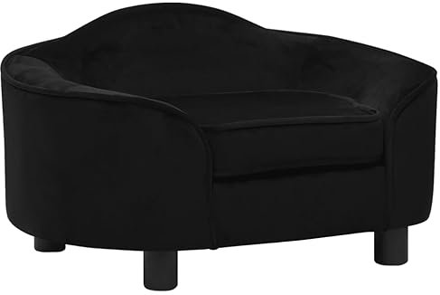 vidaXL Hundesofa Schwarz 67x47x36cm Plüsch Hundecouch Katzensofa Hundebett