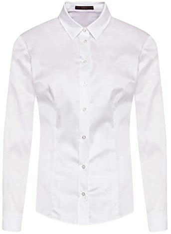 Guess Long Sleeve Cate Shirt Camicia, Bianco Puro, XL Donna