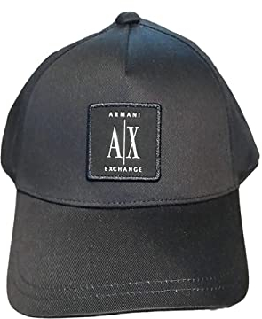 Armani Exchange Herren Icon Project, Logo Tab Baseball Cap, Schwarz, Einheitsgröße EU