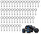 CiciIng 50 Stücke RC Karosserie Clips, Edelstahl R Typ Pin für 1/10 Fernbedienung Auto Shell Modell Ersatzteil, Silber Körper Shell Clip, Karosserie Splinte Klammern