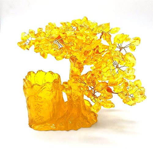 KIZQYN Money Tree Quarzkristall Bonsai Geldbaum Sieben Chakra Natürliche Heilung Edelstein Kristall Bonsai Vermögen Es ist EIN Symbol von Feng Shui und Reichtum Feng Shui Decor Tree