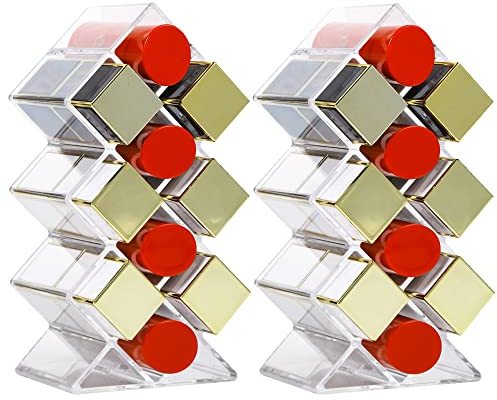 Wenrou 2 Pezzi Porta Rossetti Organizer, Organizer Per Rossetti, Organizzatore Per Rossetti, Rossetto Organizzatore, Contenitore Trasparente Per Rossetti, Per Conservare Rossetti e Lucidalabbra