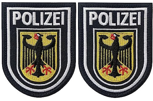 2 Stück Polizei bestickte Aufnäher mit Klettverschluss, strapazierfähiger Stoff, Polizei-Aufnäher für Offizier, Wachuniformen, Weste, Jacke, Tragetasche, Hut