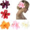 Haarspangen, groß, doppelt, Chiffon, Orchidee, Blumen, Böhmische Blumen, Haarspangen, Haarschmuck, tropische Blume, Haarspangen, Kopfschmuck für Strand, Hochzeit, Party (zufällige Farbe), 5 Stück