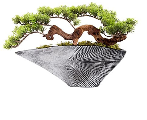 Kunstpflanze Künstlicher Bonsai-Baum, Kunsttopfpflanze, Tischaufsteller, Kunstbonsai, japanische Kiefer, Bonsai-Kunstpflanzen mit Harzschalen-Pflanzgefäß for Heimdekoration Künstlicher Bonsai-Baum ( C