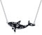 Wal Halskette 925 Sterlingsilber Meerestier Killerwal Anhänger Orca Wal Halskette Hai schwarz weißer Walhai Schmuck Geschenke für Damen Mädchen
