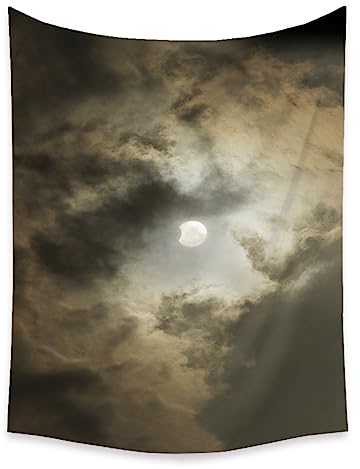 Wandteppich Beige Grey Moon Wandtuch Art Wall Wandteppich Aesthetic for Bedroom Living Room Tapestry Wand Teppiche Wall Home Decor Wandbehang (100x75cm)
