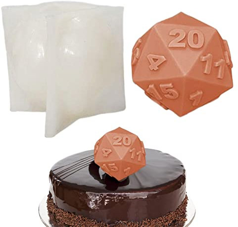 Würfel Harzformen Silikon | D20 Würfelformen für Epoxid und Gießharz - Polyedrische Spielwürfelformen für die Herstellung von Epoxidharzwürfeln, Silikonform für Würfelkerzenwürfelhandwerk