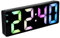 Digital Alarm Clock Colorful Alarm clock Bedside USB/Battery Powered Desk Clock with LED Screen Temperature Display Adjustable Brightness Voice Control 12/24H Display for Home Office Kids Adults