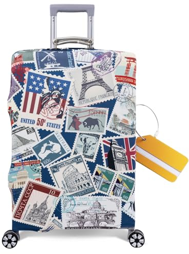 OrgaWise Kofferhülle Luggage Cover Gepäck Cover Gepäckabdeckung for Travel Luggage Schutzhülle Koffer (Stampel, 29''-32'')