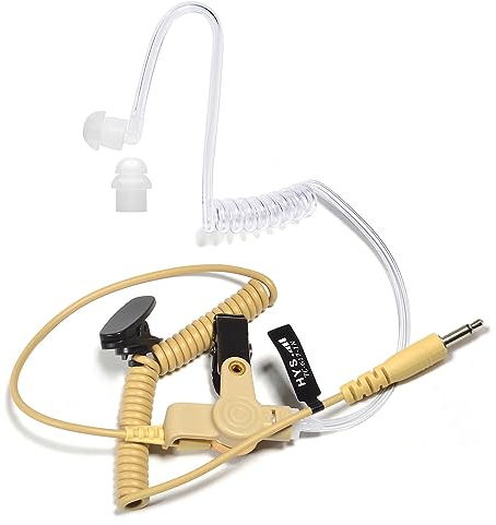 HYS Écouteurs de Surveillance avec Tube Acoustique Transparent pour radios bidirectionnelles, émetteurs-récepteurs et micros Jack 3,5 mm (Type-3)