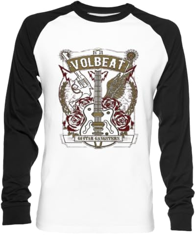 New S Volbeat Band Unisex Baseball T-Shirt Langarm Herren Damen Weiß Schwarz