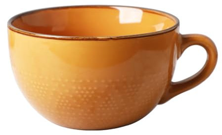 kyaoayo Tasse à café - Grande tasse à soupe en céramique - 700 ml - Bols à café avec anse - Tasse à café en porcelaine pour soupes de céréales, salade, bol à soupe pour cadeau (jaune)