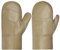 Harssidanzar Damen Fäustlinge,Winter Warme Echtleder Schaffell Shearling Pelz Gefütterte Fäustlinge Handschuhe KL031EU,Khaki,Größe XL