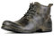OSSTONE Verde retrò Stivali da moto per uomo Caviglia camminare moda Lace-Up Pelle Chukka Stivali Uomo Scarpa Casual OS-6015-2-Verde retrò-9-R