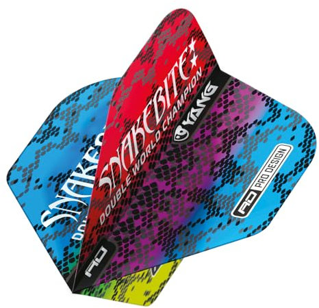 RED DRAGON Yin Yang Beidseitig Peter Wright Snakebite Grün, Blau und Rot Standard Dartflug 3 Set pro Packung (insgesamt 9 Dart-Flights)