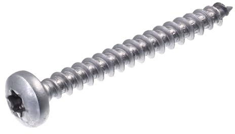 SECCARO Lot de 200 vis à bois à tête bombée 5 x 45 mm en acier inoxydable V2A VA A2 avec filetage complet, TX/six pans creux