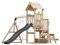 AXI Mette Spielturm aus Holz mit 2 Schaukeln | XXL Spielhaus/Spielplatz für Kinder mit Picknicktisch, Sandkasten & Rutsche, grau | Schaukelgerüst für den Garten..