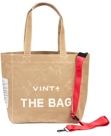VINT+ Canvas Bag Damen Handtasche – Moderne Schultertasche mit wählbarem Tragegurt – Casual Shopper Tasche ideal für Arbeit, Uni, Schule & Reise | Wasserabweisend, 100% Baumwolle | Big, Beige