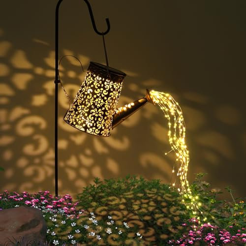 GuKKK Regadera Solar Luces Decoraciones de Jardín, Luces LED para Jardín con Diseño de Estrella, Impermeable LED Luz de Hadas Cielo Estrellado con Soporte, para Valla de Parque, Césped, Patio (E)