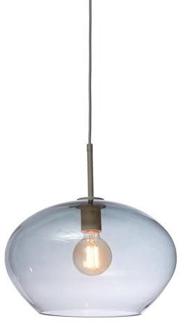 it's about RoMi Hängeleuchte Bologna - Grau - 35x35x23cm - Oval - Glas - Hängelampe & Pendellampe - Lampe Wohnzimmer & Schlafzimmer - Pendelleuchte Esstisch