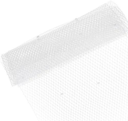 BENECREAT Tela de malla de velo de jaula de pájaros de 2 m, 45 cm de ancho, malla rusa de tul, malla blanca, velo para boda, decoración de vestidos