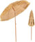 COSTWAY Parasol Hawaïen en Paille de PP Φ175 CM, Parasol de Plage Inclinable, Parasol Exotique de 206 CM de Hauteur, Parasol Tropicale à 8 Baleines, pour Balcon, Jardin Terrasse, Piscine(Naturel)