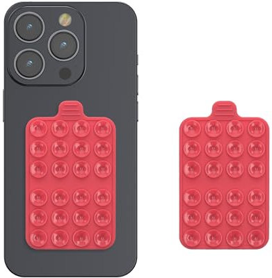 kwmobile Supporto Smartphone Silicone - Ventosa per Telefono - Set da 2 Ventose per Cellulare Compatibile con iPhone e Android - rosa/rosa