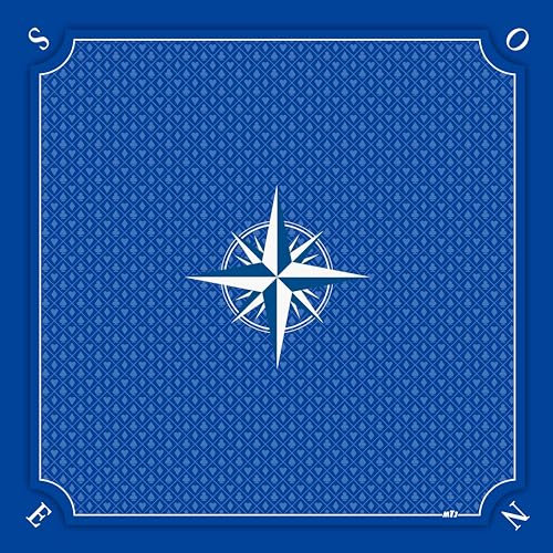 MTJ® Tapis Tarot Prestige Rose des Vents (Bleu) 60x 60 cm - Jersey néoprène - Fabriqué en France