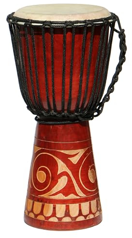Wogeka - 40 cm Djembe - Bongo mit Carving geschnitzt Muster als Geschenk-Idee Afrika Style Drum Trommel 14