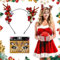 NAROSEBE Weihnachten Stirnband Elchgeweih Haarreif Geweih Haarreif Cosplay Hirschgeweih Stirnband Reh Geweih Haarreif mit Reh Gesichtstattoo Weihnachts Haarreif Rentier für Karneval Party