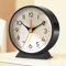 Analog Alarm Clock with No Tick, Small Retro Desk Battery Operated, Table Clock for Living Room Decor, Bedroom, Bedside, for Kids(Black)