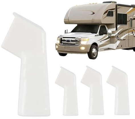 Quzente RV Gutter Spouts, 4 MiniGutters For Gazebo To Protect The Top Of The RV In Rainy Days, White Left And Right Drainage Baffle Drainage Accessories, RV Gutter Spouts