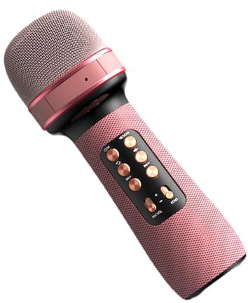 Qzdtue Multifunctional Kids Microphone, Cordless Handheld Microphone, Easy to Use Karaoke Mic, Lightweight Rechargeable Microphone, 5cm/1,96in X 20cm/ 7.87in for Kids Adults Pink, Red, Blue, Black
