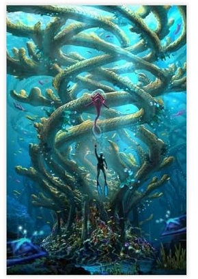 KJUFE Subnautica Elektronische Spiele, Leinwand-Poster, Wandkunst, Dekordruck, Bild Gemälde für Wohnzimmer, Schlafzimmer, Dekoration, 20 x 30 cm