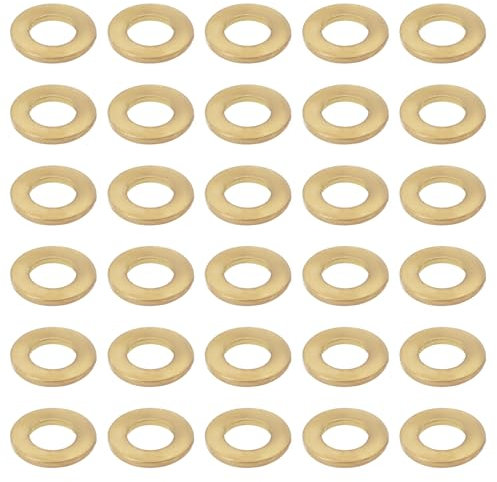 eMagTech 50PCS M1.4 Arandelas De Latón Miniatura Arandelas De Sellado De Cobre Planas Juntas Planas De Latón Cobre Anillos De Fijación Accesorios De Hardware