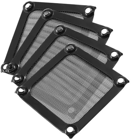 Kemcatui 4Pcs Computer Fan Filter Grills with Screws, 60mm Aluminum Frame Mesh Black PC Dust Filter, Dustproof Cover for Computers Case