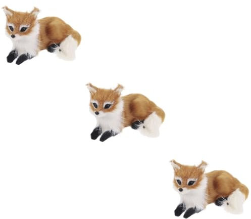 Ciieeo 3 Stück Simulation Fuchs Dekoration Kreative Landschaft Verzierung Tierspielzeug Ästhetische Raumdekoration Flauschige Stofftiere Plüschtiere Stofftierspielzeug Internes