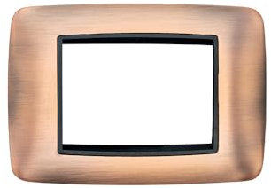 CILIA 1 Pezzo Placca 3 Moduli Acciaio Spazzolato Supporto Compatibile Con Bticino Living International Supporto 503 Vari 5 Colori per supporti LN4703 Ristrutturazioni Domestiche e Industriali oro rosa