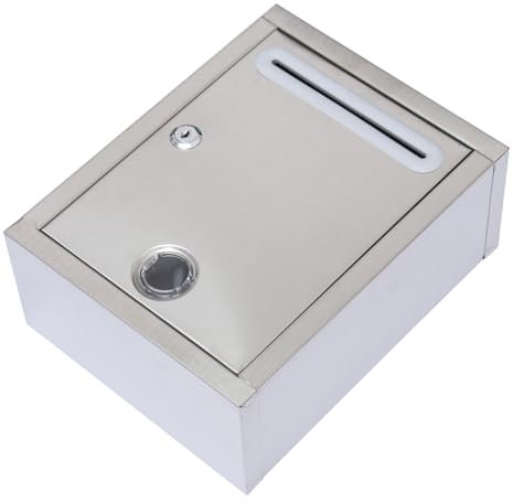 Kleiner Beschwerdebox Briefkasten aus Edelstahl mit Schloss, Silber