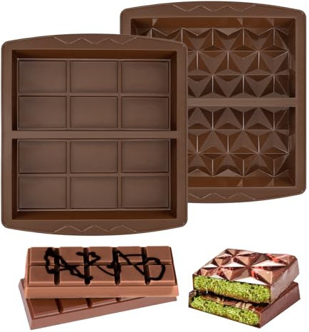 2 Pièces Moule Tablette Chocolat, Dubai Moule Silicone Tablette De Chocolat Pour Faire Du Chocolat Fondant Gelée